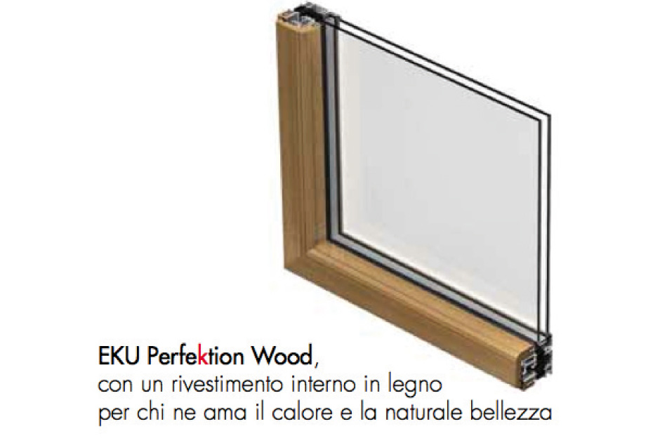 EKU Perfektion Wood, serramento alluminio-legno a taglio termico